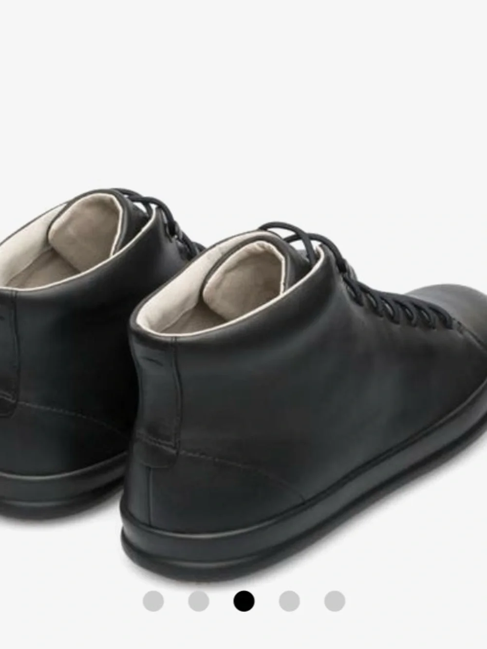 Camper Chasis men’s high-top sneakers / ankle boots in classic black leather.